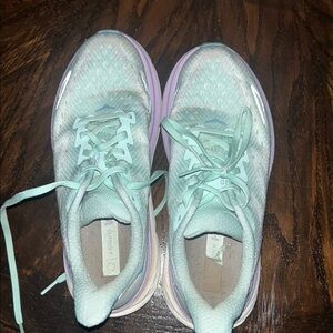 Hoka Blue and Lavender Running Shoes